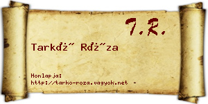 Tarkó Róza névjegykártya